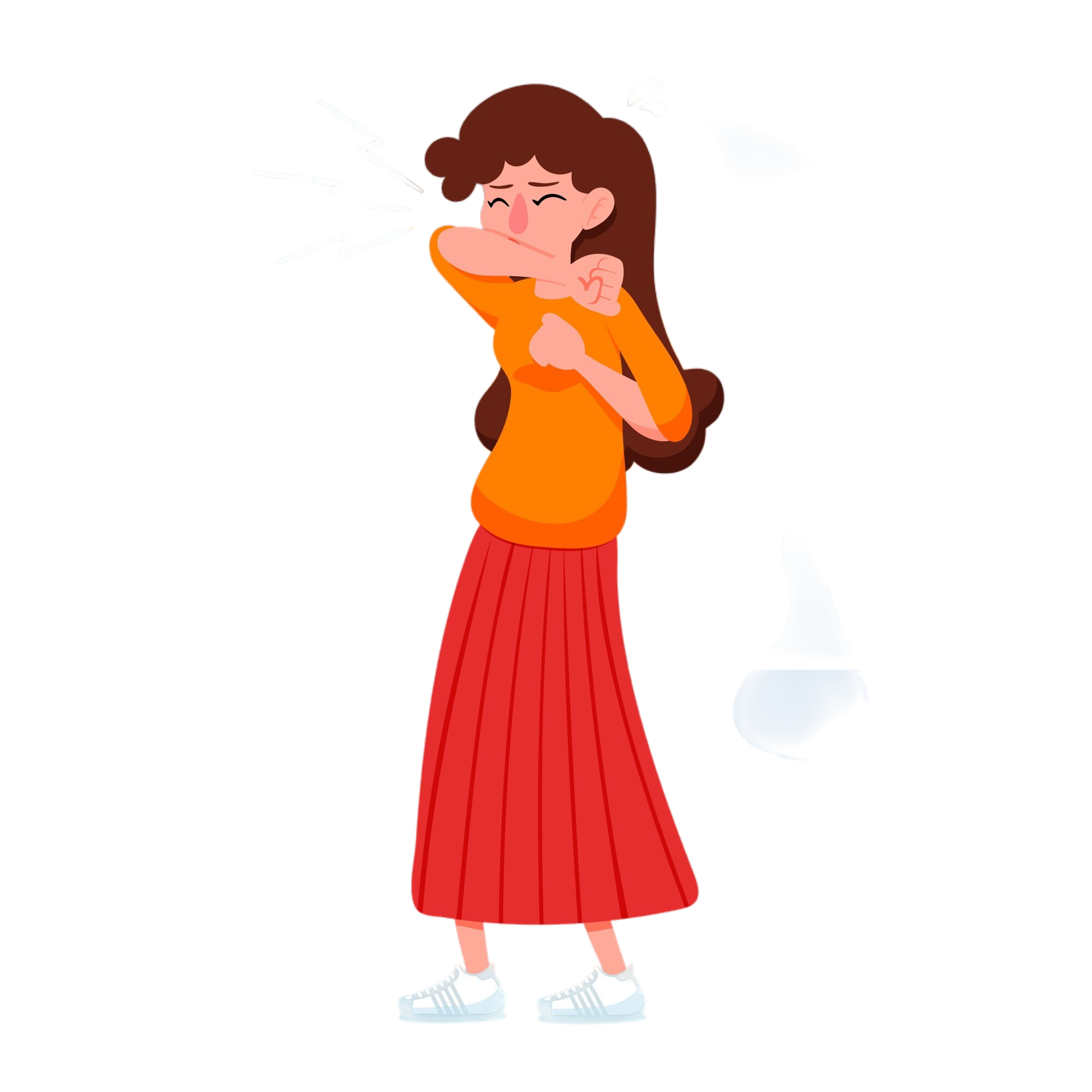 coughing person illustration